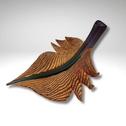 GBG-048 Leaf, Arbor Sculpture Gold, Topaz $635 at Hunter Wolff Gallery